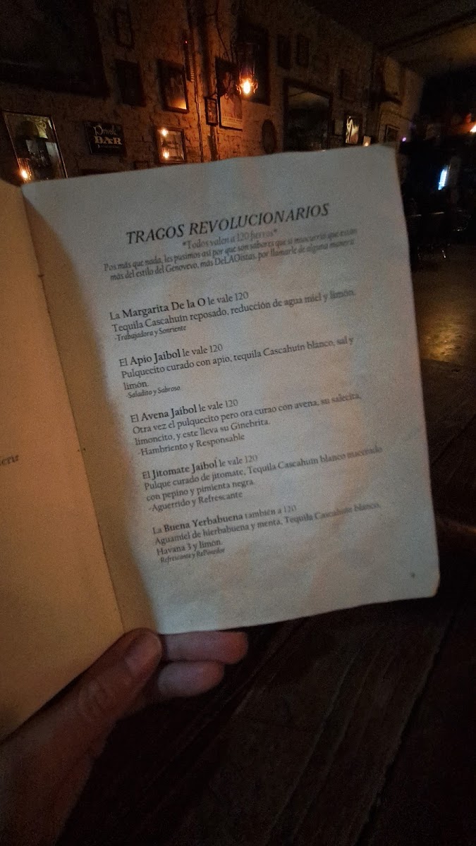 Revolutionary cocktail menu at De La O