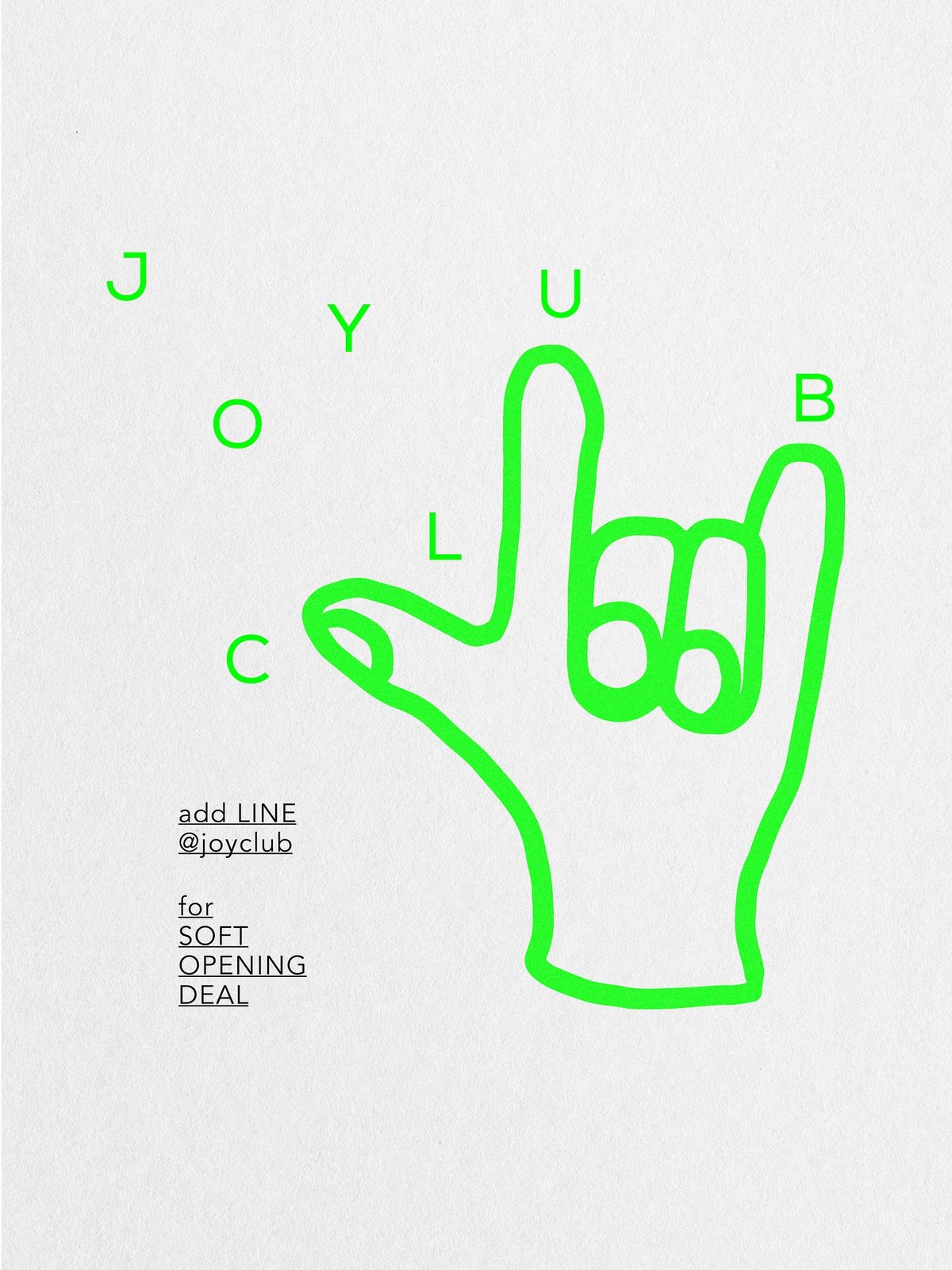 JOYCLUB — neon hand lifestyle branding