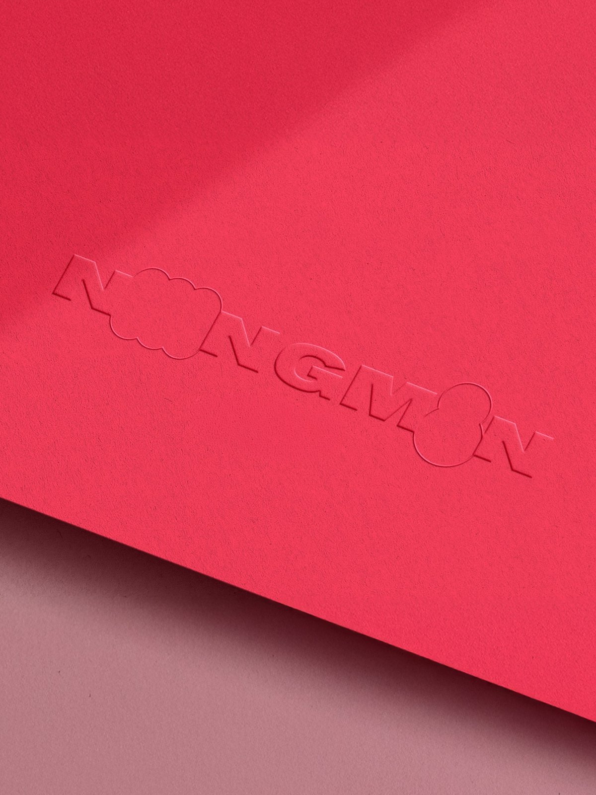Nongmon Food Market — embossed red identity